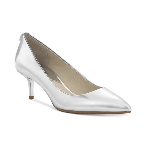 michael kors strappy silver heels|michael kors silver kitten heels.